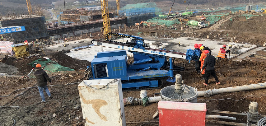 江蘇南京江寧區、囊式擴大頭錨桿施工現場